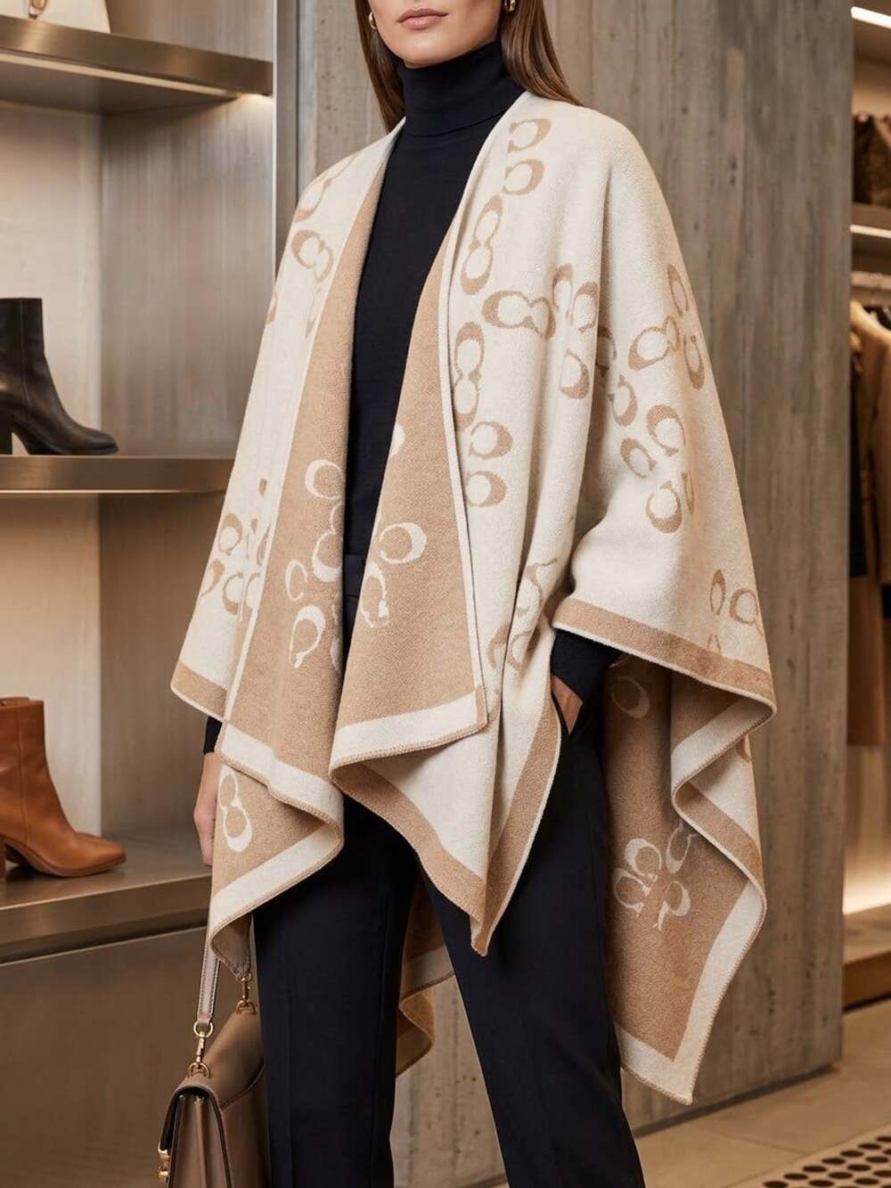 Coach Signature Reversible Poncho Cape